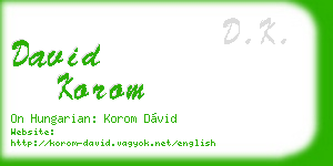 david korom business card